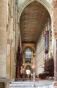 Peterborough Cathedral nave looking west