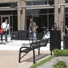 College students with their band, Earth Day, Janesville, 2010