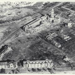 Aerial view of wrecked buildings, Manila, 1945