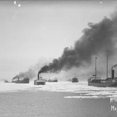 Vessels in Ice off Duluth-Superior