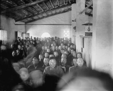 Crowd at a chapel dedication in Shiu.