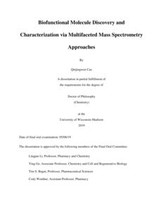 Biofunctional Molecule Discovery and Characterization via Multifaceted Mass Spectrometry Approaches