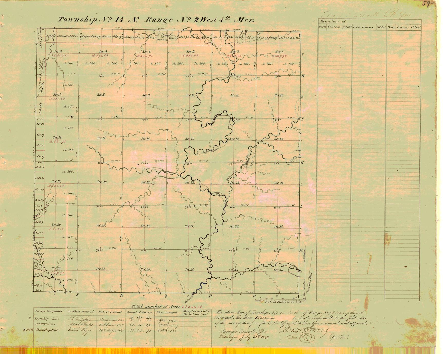 [Public Land Survey System map: Wisconsin Township 14 North, Range 02 West]
