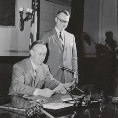 Governor Vernon Thomson and L. P. Voigt