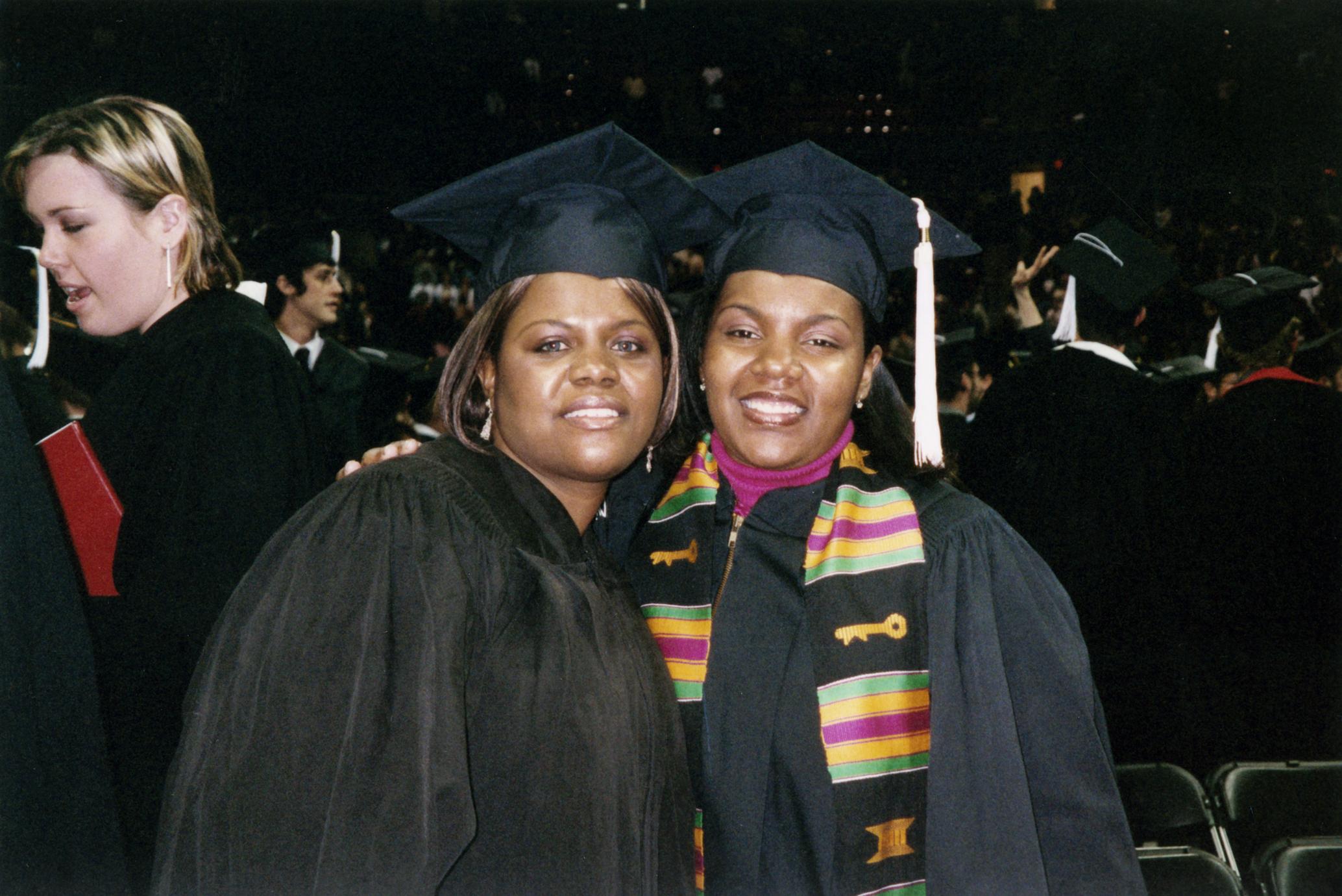 Two students at 2005 graduation
