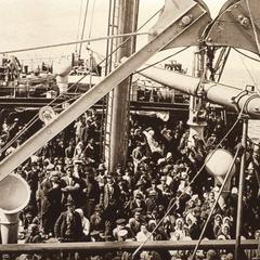 Immigrant ship full of people