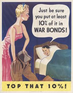'Top That 10%' war bonds poster