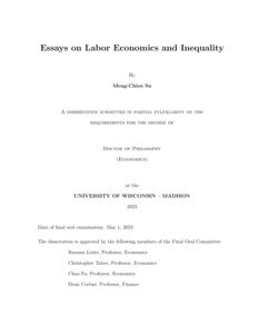 Essays on Labor Economics and Inequality