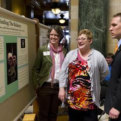 Lisa Hager and Student at Posters in the Rotunda