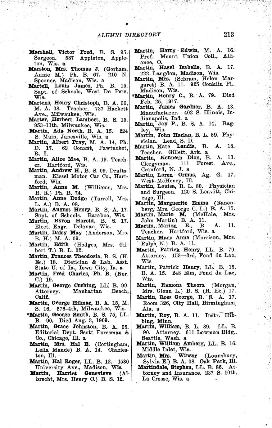 The University of Wisconsin alumni directory, 1849-1919 - Full view ...