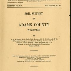 Soil survey of Adams County, Wisconsin