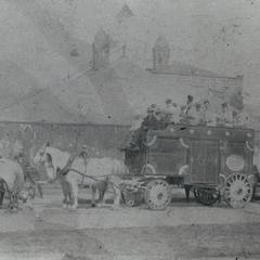 Circus band wagon drawn by four horses