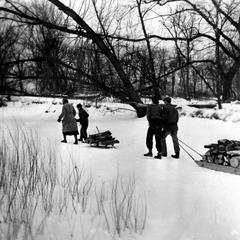 Shack Slough--pulling firewood