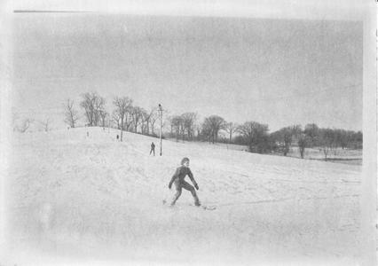Students on ski hill