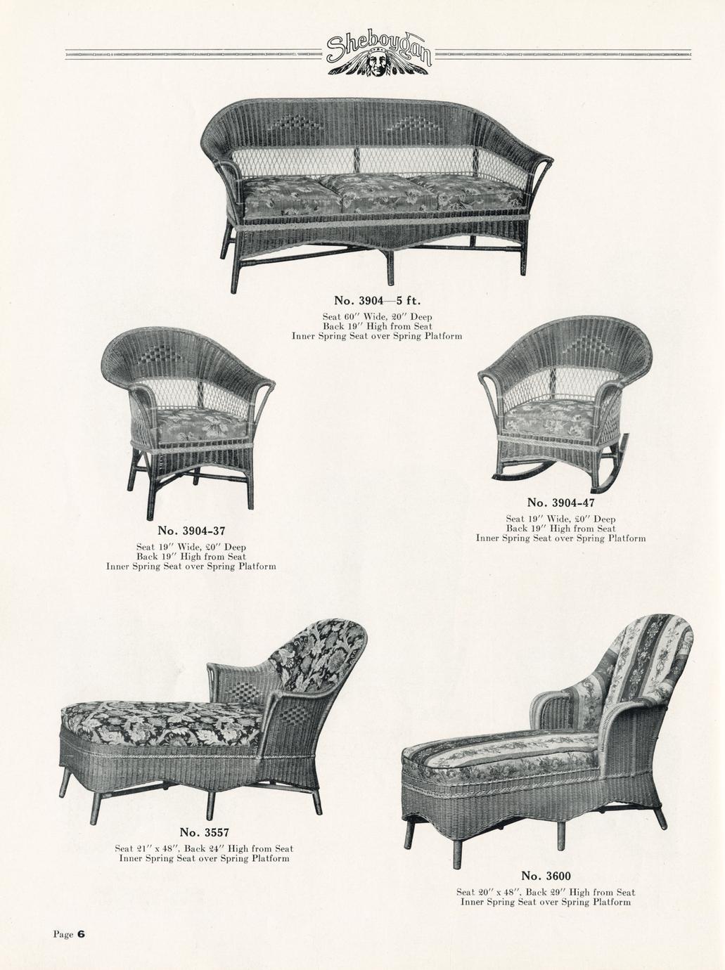 Sheboygan Fibre Furniture Co., manufacturers of high grade fibre and