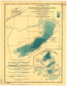 Hydrographic Map of Delavan and Lauderdale Lakes, Walworth County, Wisconsin