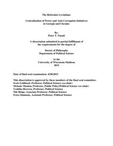 The Reformist Leviathan: Centralization of Power and Anti-Corruption Initiatives in Ukraine and Georgia