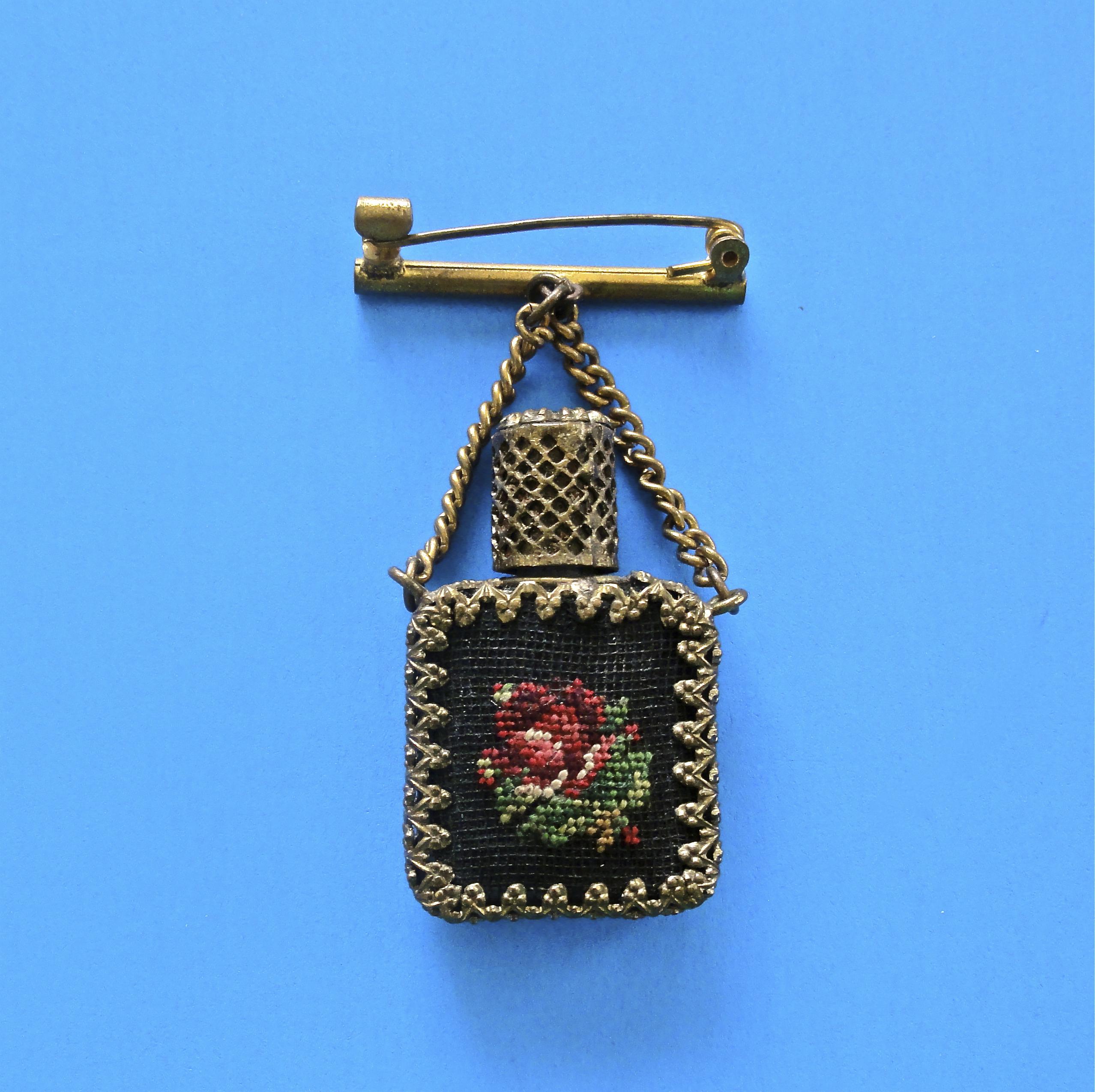 Gold Filled Ornate Colorful Enamel Retro Perfume Bottle Pin/Brooch – M.  Barr Antiques