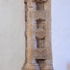 Iffley St Mary Church closeup of original chancel column