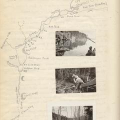 Widgeon [sic] River canoe trip, Ontario, Canada, August 1925 (map with inset photos)
