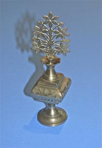 Perfume bottle with nickel and brass stopper