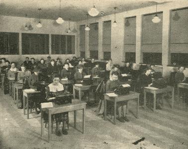 Typing room at Manitowoc Vocational School
